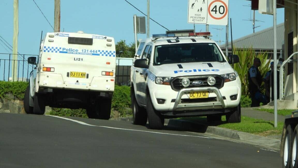 Two police vehicles near the scene of the brawl in Oak Flats. Pictures supplied