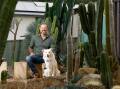 Illawarra local Grahame Rowe and his dog Beau in their garden. Picture by Anna Warr.