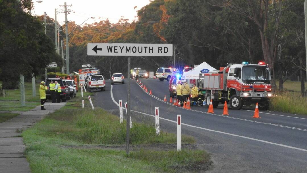 Emergencty services at the scene of the tragedy. Photo: Dave Cunningham, TNV