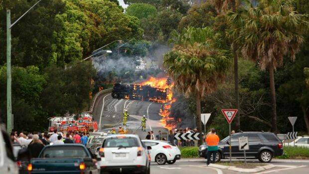 Fatal truck accidents have increased since the horror tanker crash on Mona Vale Road, in Sydney, in 2013. Photo: Tim Pascoe
