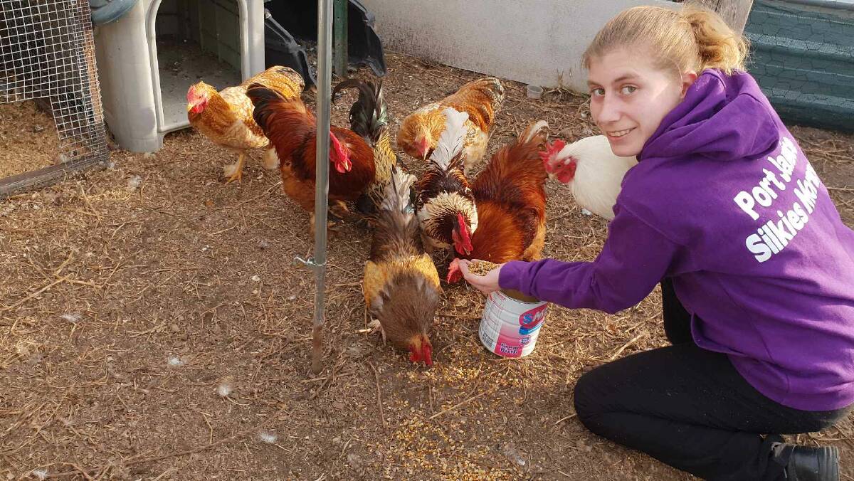Taylor Cottington with her most-recently rescued flock.