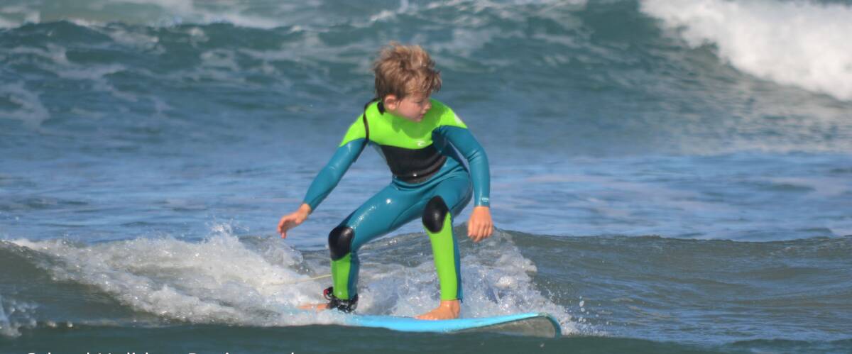 A student at Gerroa Surf School. Image supplied.