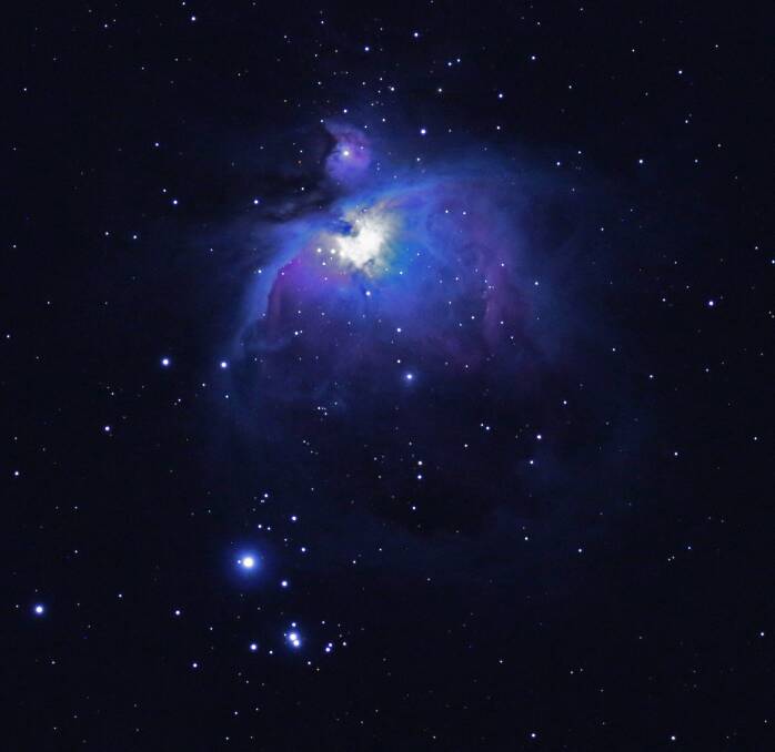 The Orion Nebula photographed by Shoalhaven astronomer John Gould from his Cambewarra backyard.