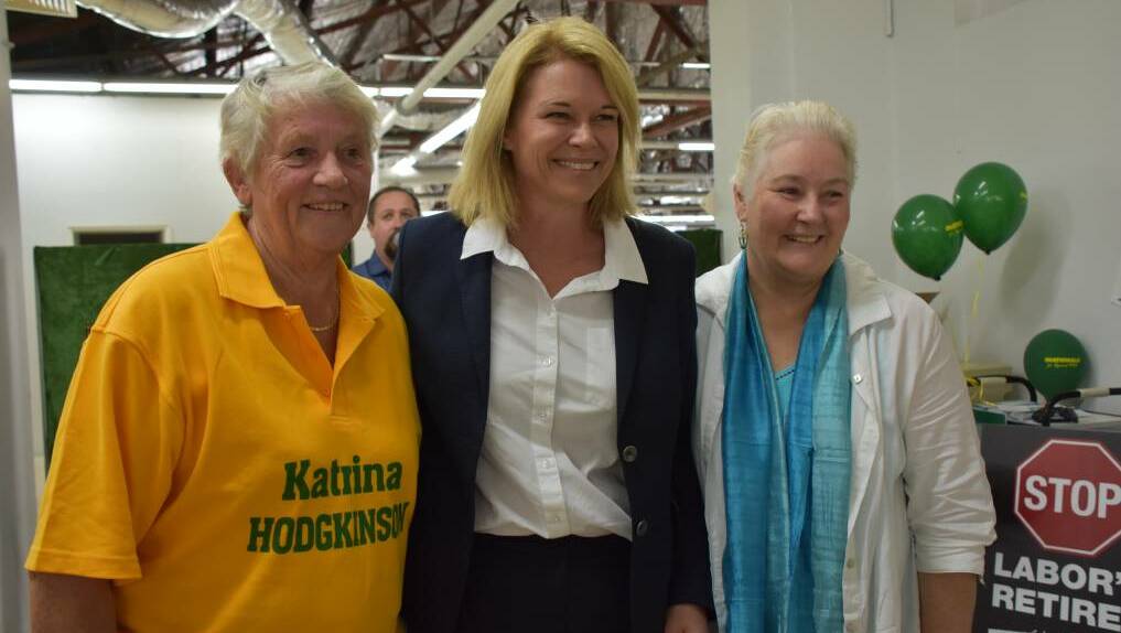  Joanna Gash, Katrina Hodgkinson and Ann Sudmalis campaign in Nowra ahead of the May federal election.