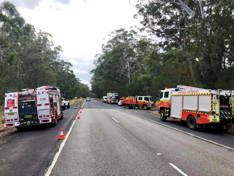 Emergency services on scene. Image supplied by Shoalhaven Heads RFS. 