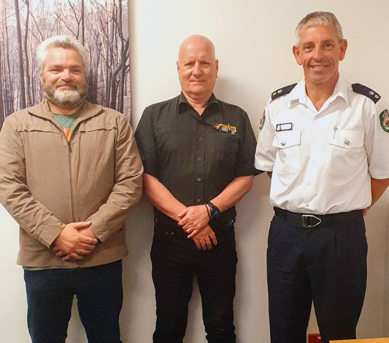 TAKE CARE: David Oddy, Sean Bremner and Mark Williams have urged the community to care for their mental health as the anniversary of the summer bushfires approaches.