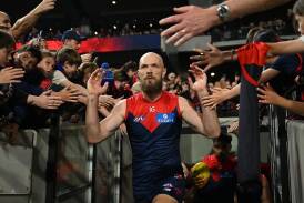 Max Gawn continues to stand up for his under-pressure Melbourne teammate Clayton Oliver. (James Ross/AAP PHOTOS)