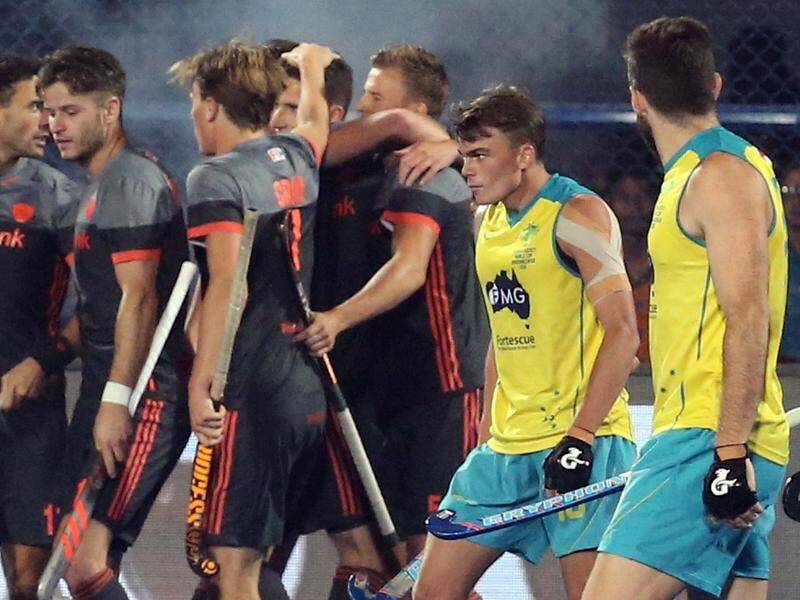 Australia have lost a sudden death shootout to the Netherlands in the Hockey World Cup semi-final.