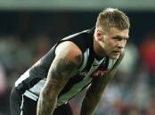 Jordan De Goey is in doubt for Collingwood's last home-and-away game against Carlton. (Jason O'BRIEN/AAP PHOTOS)