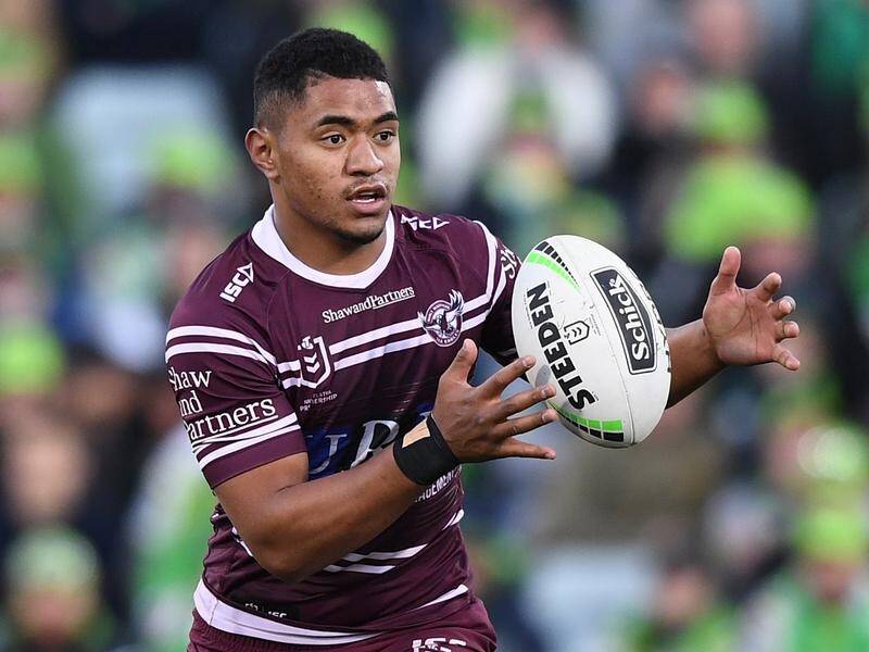 Manase Fainu is getting plenty of support from Manly teammates after being released on bail.