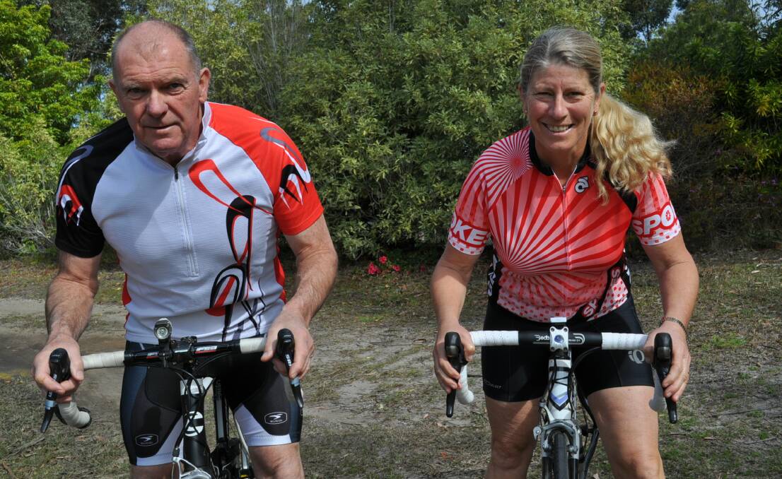 READY TO RIDE: Peter Still and Janet Millwood are in training for a fundraising ride. 