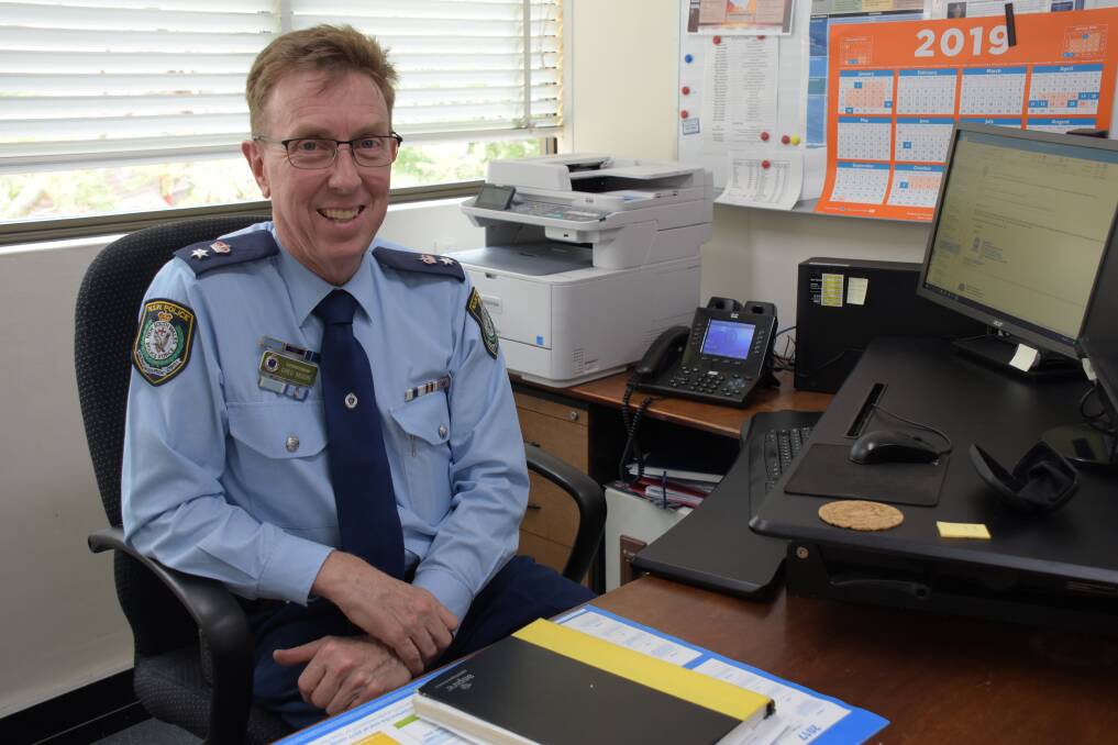 South Coast Police District Superintendent Greg Moore in his office. 