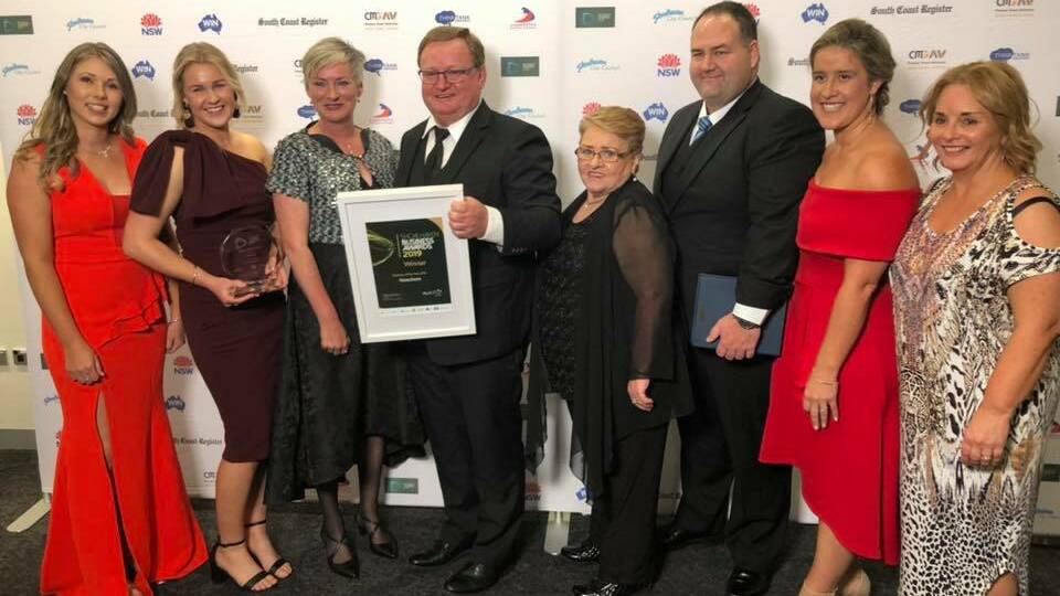 Nowchem celebrating winning the Business of the Year award with Mayor Amanda Findley. Picture: Facebook.