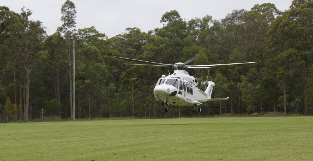 Ambulance Helicopter landing on a field. Photo: file. 