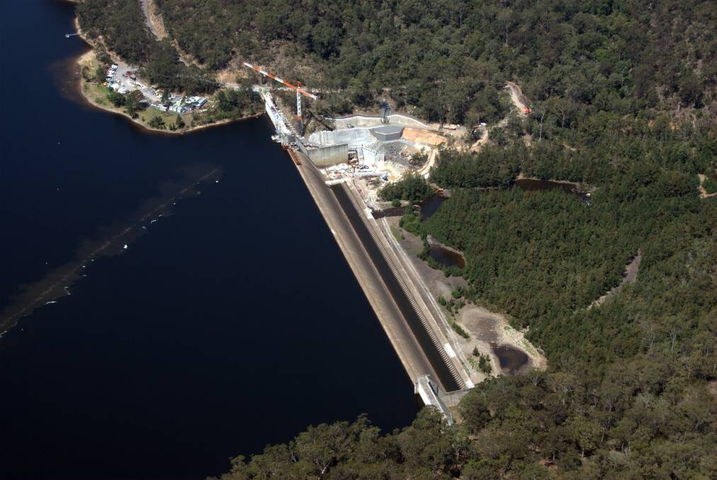 Arial photo of Tallowa Dam.