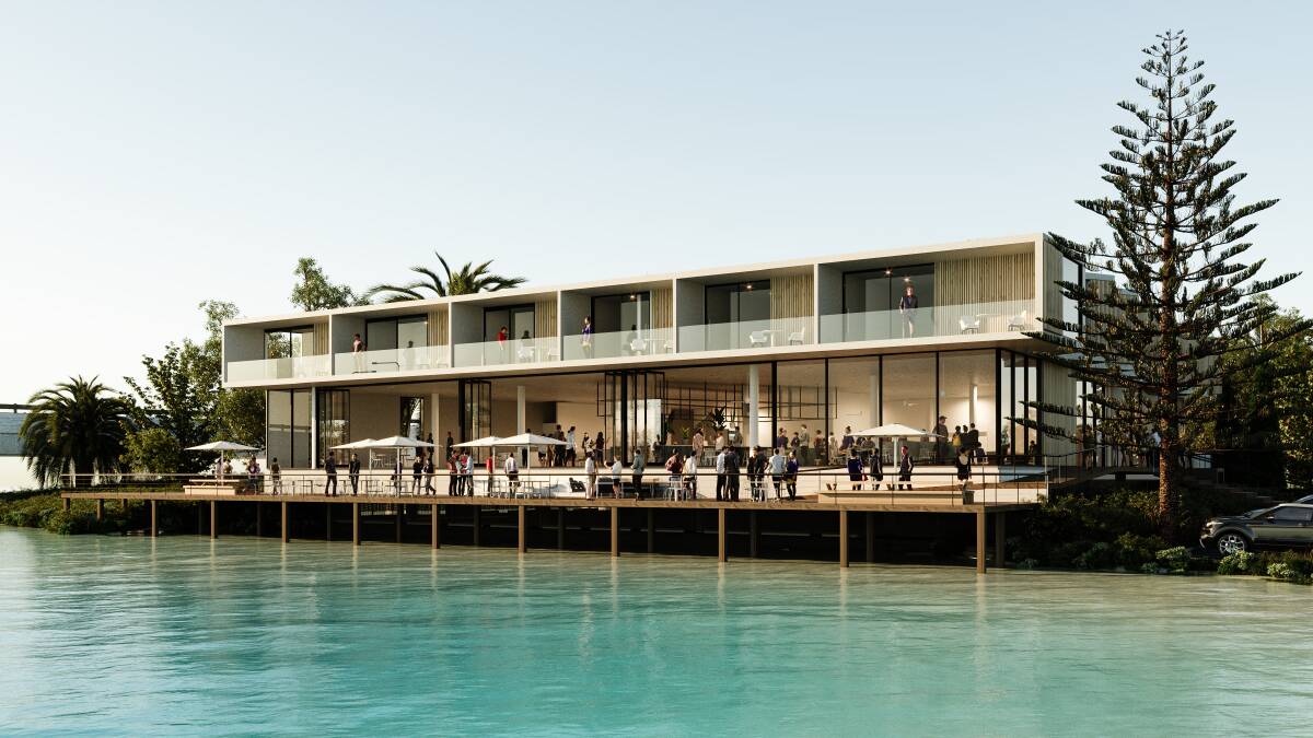 LAKESIDE: An artist's impression of the new bar, restaurant and accommodation venue at Burrill Lake. Picture: Colin Conn/Box Architects.