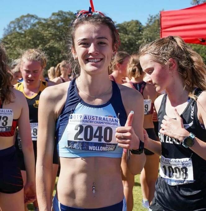 Jaylah Hancock-Cameron won the under 18s girls four-kilometre race at the 2019 Australian Cross Country Championships last weekend. Photo: Supplied.