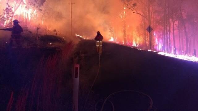 Welcome to hell - picture taken by Milton RFS member on the Thursday night when the Kingiman fire had jumped Woodstock Road.