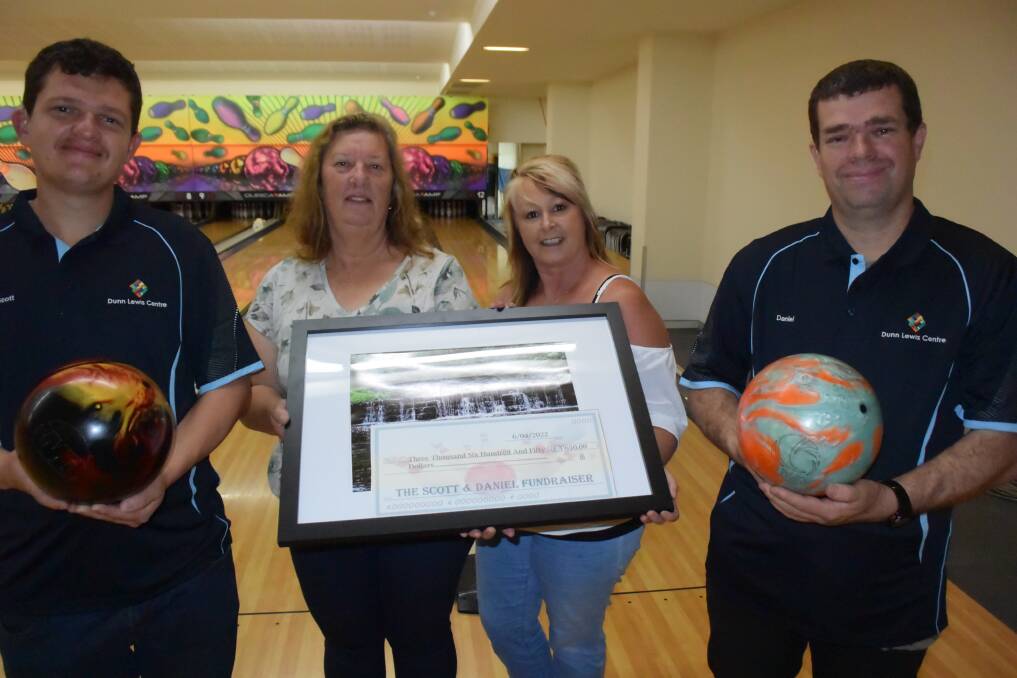 BOWLED OVER: Scott Colebrook, Denise Colebrook, Sandie Kemp and Daniel Colebrook thank the community for their support.