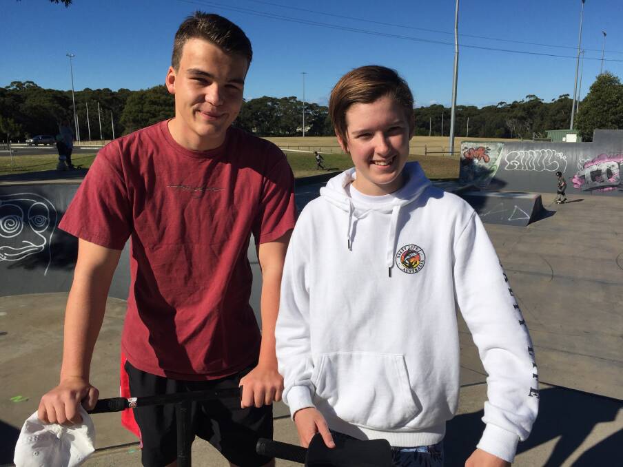 Liam Pingnam and Jake Fogarty can't wait for the new skakepark to be built.