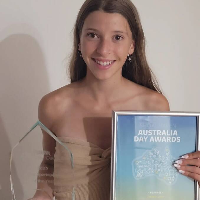 Jessica Kann named Shoalhaven Junior Sports Person of the Year winner. Picture supplied 