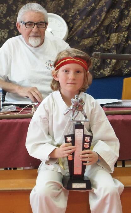 YOUNG CHARGE: Sensei Mick with award winner Malachi Hollands-Smith.