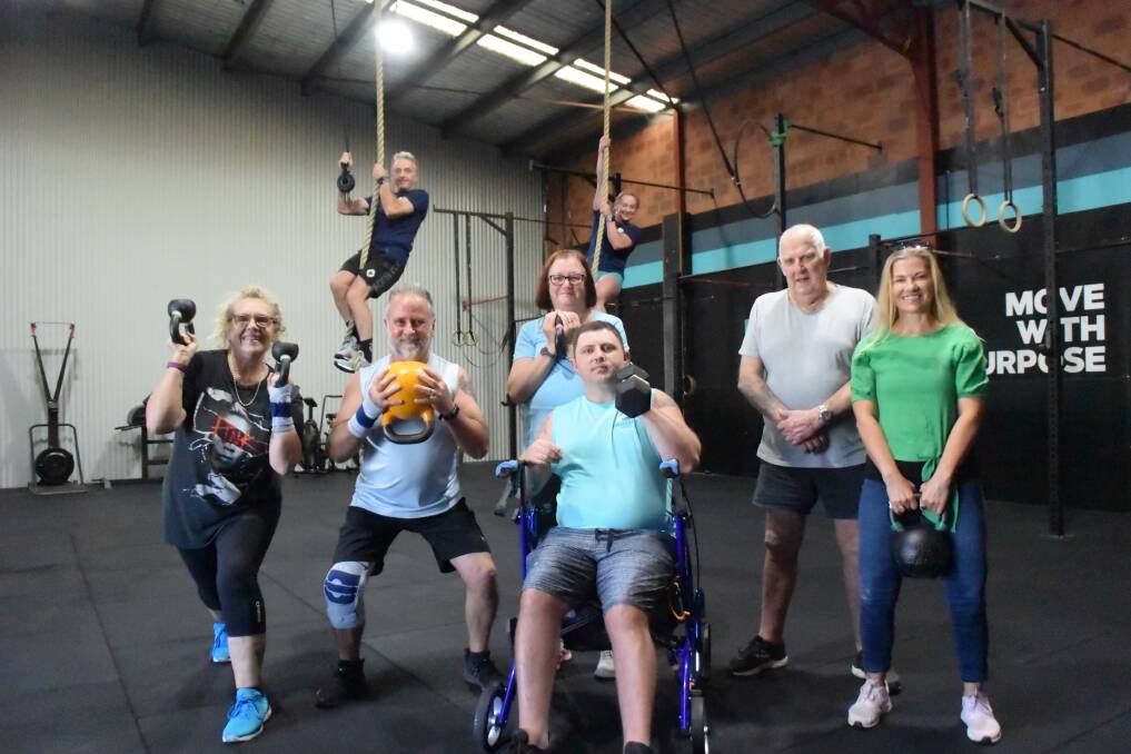 Roy Willis and Melissa Van Antwerpen [on ropes] will be taking part in Saturday's Masters HQ NSW semi-final. CrossFit Huey memberds Julz, Ian, Holly, Kin Richard and Harley will be cheering them on.