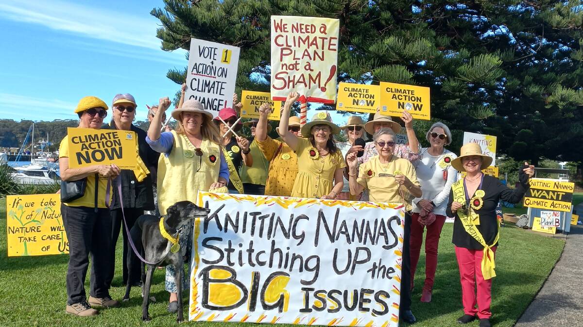 The Milton Ulladulla Districts' (MUD) Knitting Nannas get their point across.