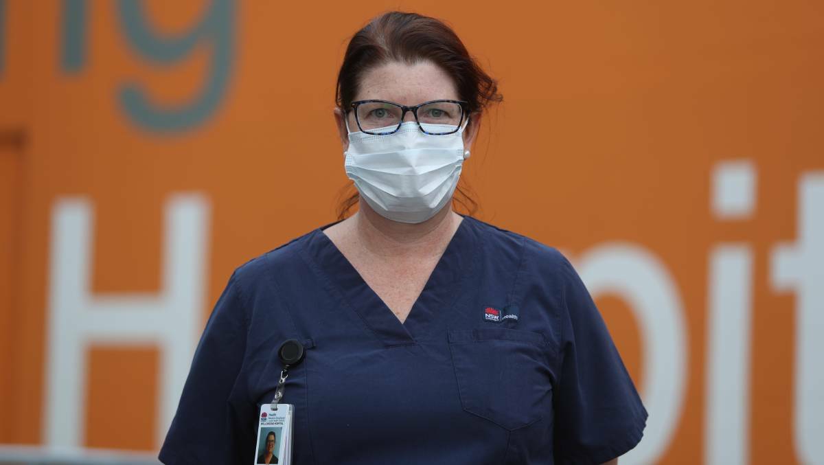  Added layer: Professor Kate Curtis, who works in Wollongong and Milton hospitals' emergency departments, using a mask for protection against COVID. Picture: Robert Peet