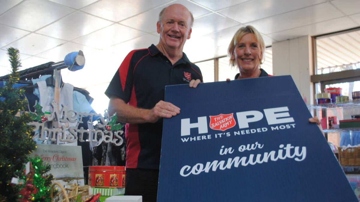 Stephen Dunn and Linda Salafia from the Ulladulla Salvos want to spread Christmas cheer to all.