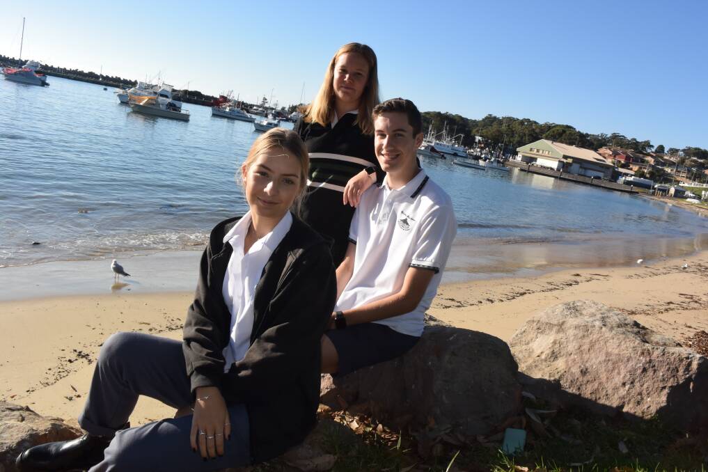 Jade Mudge, Takesa Frank and Lachlan Congram from Ulladulla High are trying to raise awareness on important environmental issues.