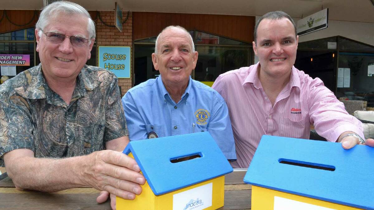 TOGETHER: Local service club representatives Brian Morrison (Rotary), Brian Thomson (Lions) and Matt Dell (Apex) are working together to raise money for improved respite care services and facilities.